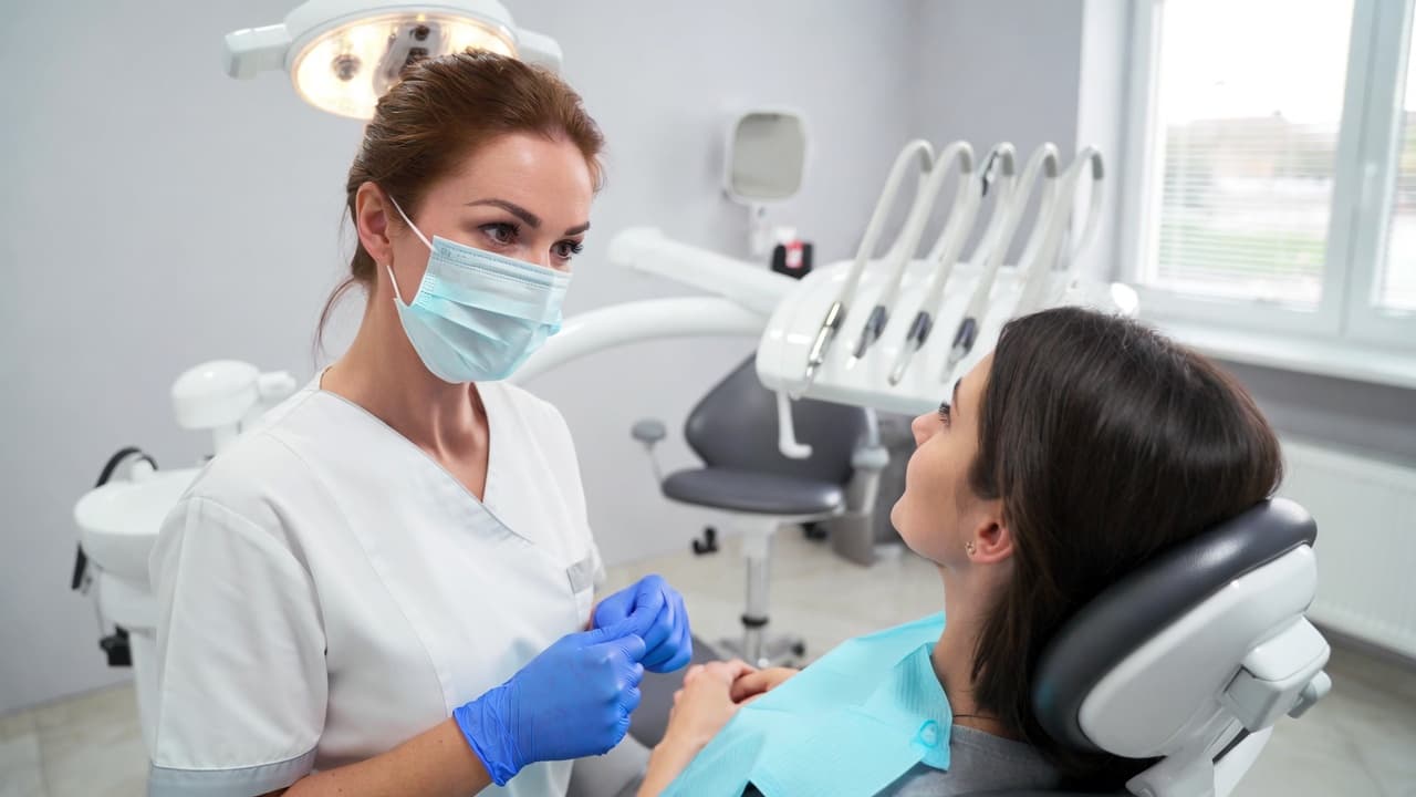 Friendly dental care appointment